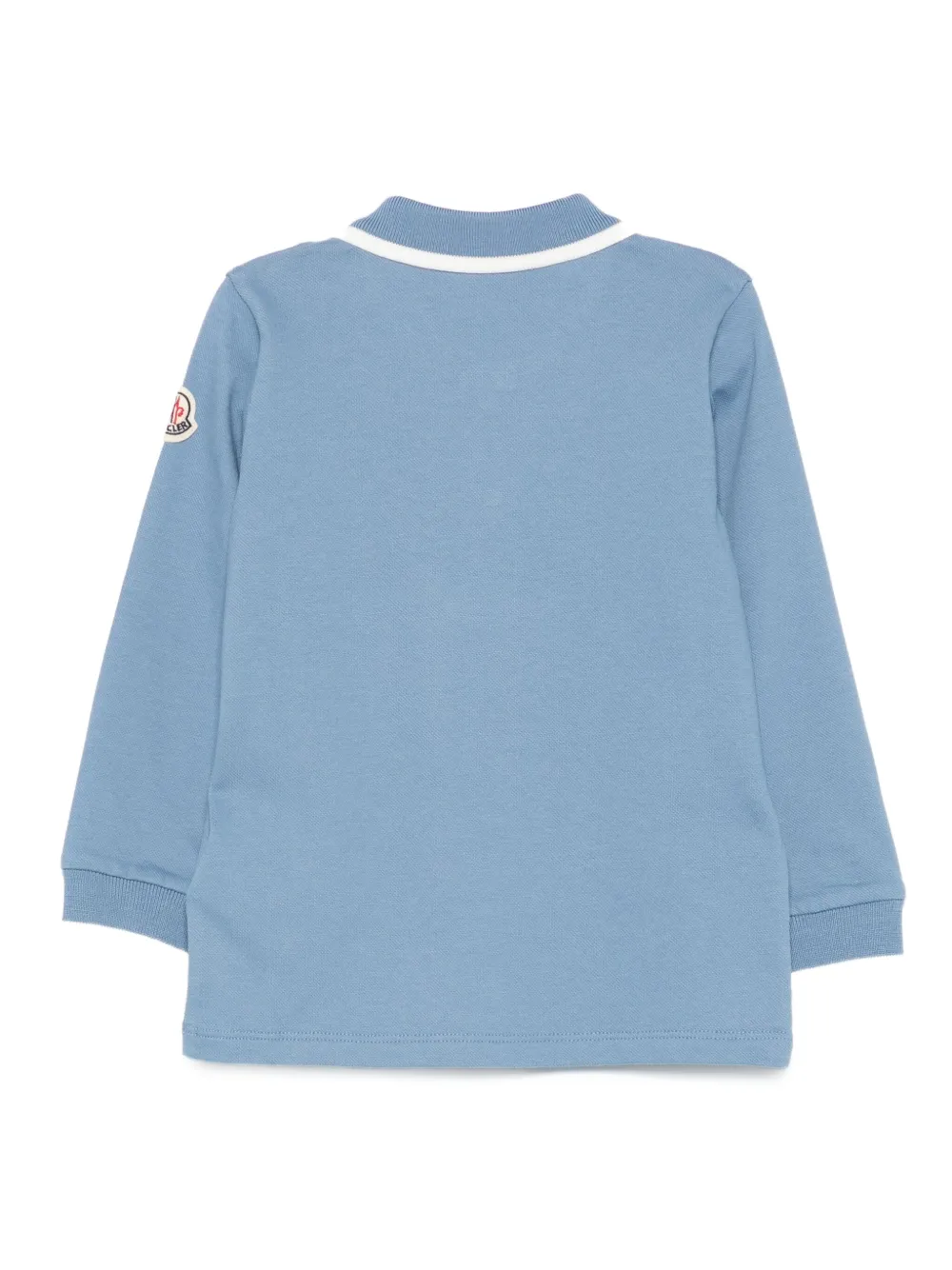 Moncler Enfant teddy-appliqué long-sleeve polo shirt - Blauw