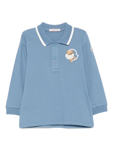 Moncler Enfant teddy-appliqué long-sleeve polo shirt