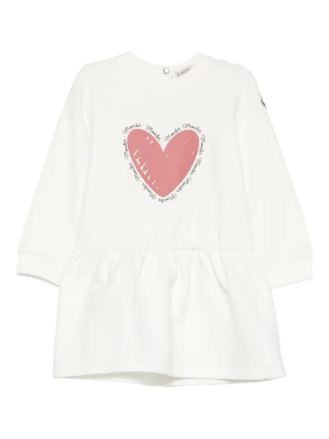 Moncler Enfant heart-print ruffled dress