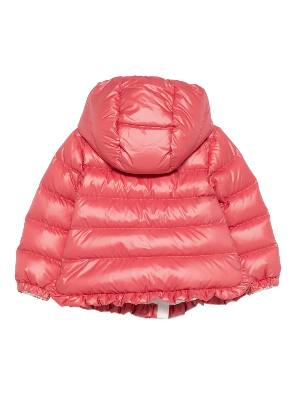 Moncler Enfant Tazui jack met capuchon en ruches Rood