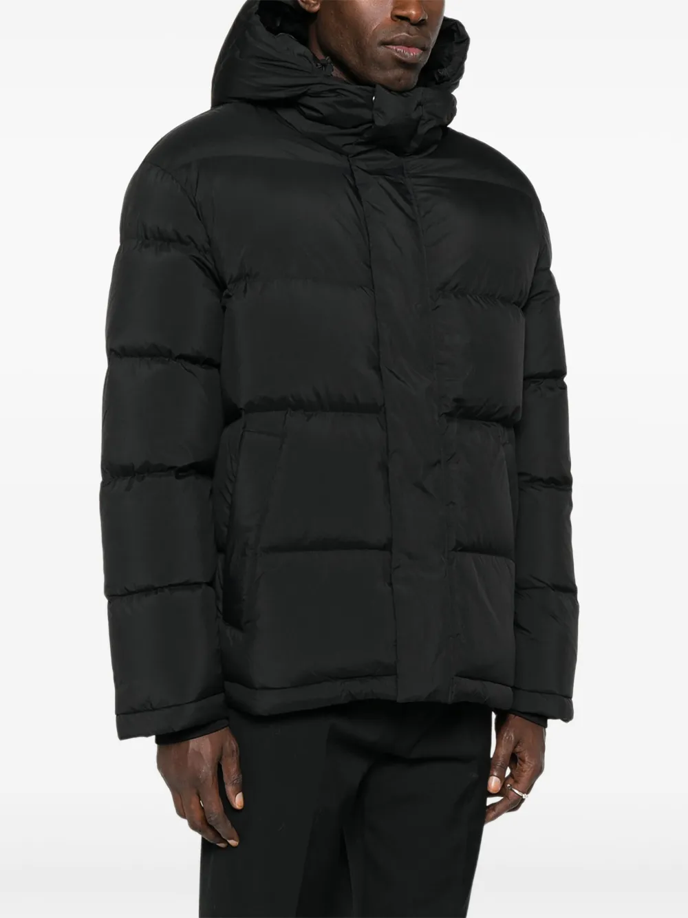 Nn07 Hooded Quilted Jacket In Black