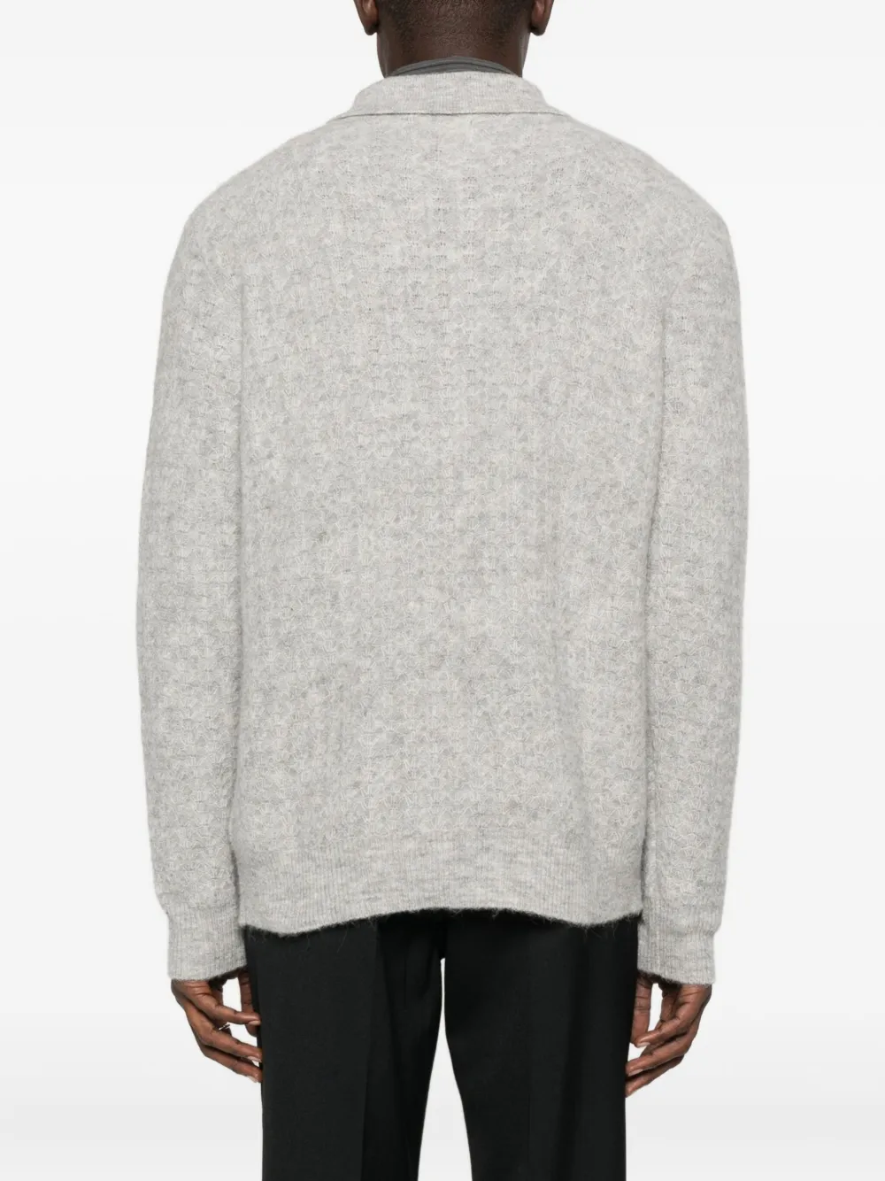 NN07 Alfie poloshirt met hals met rits Grijs