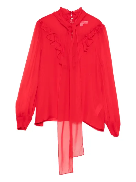 Carolina Herrera Blusa gola alta com babados