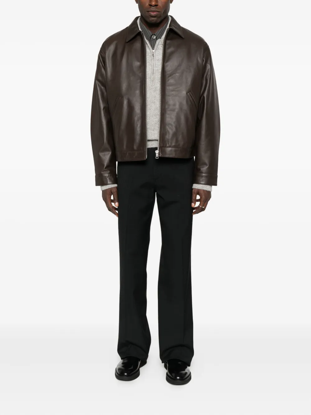NN07 zip-front welt-pocket leather jacket | Leather Jackets | Image 2