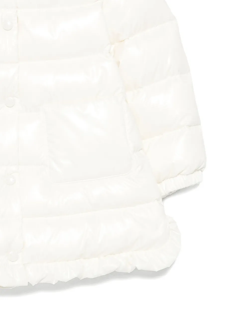 Moncler Enfant Gewatteerde parka met ruches Beige