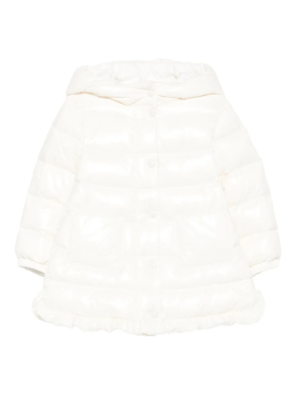 Moncler Enfant Gewatteerde parka met ruches Beige