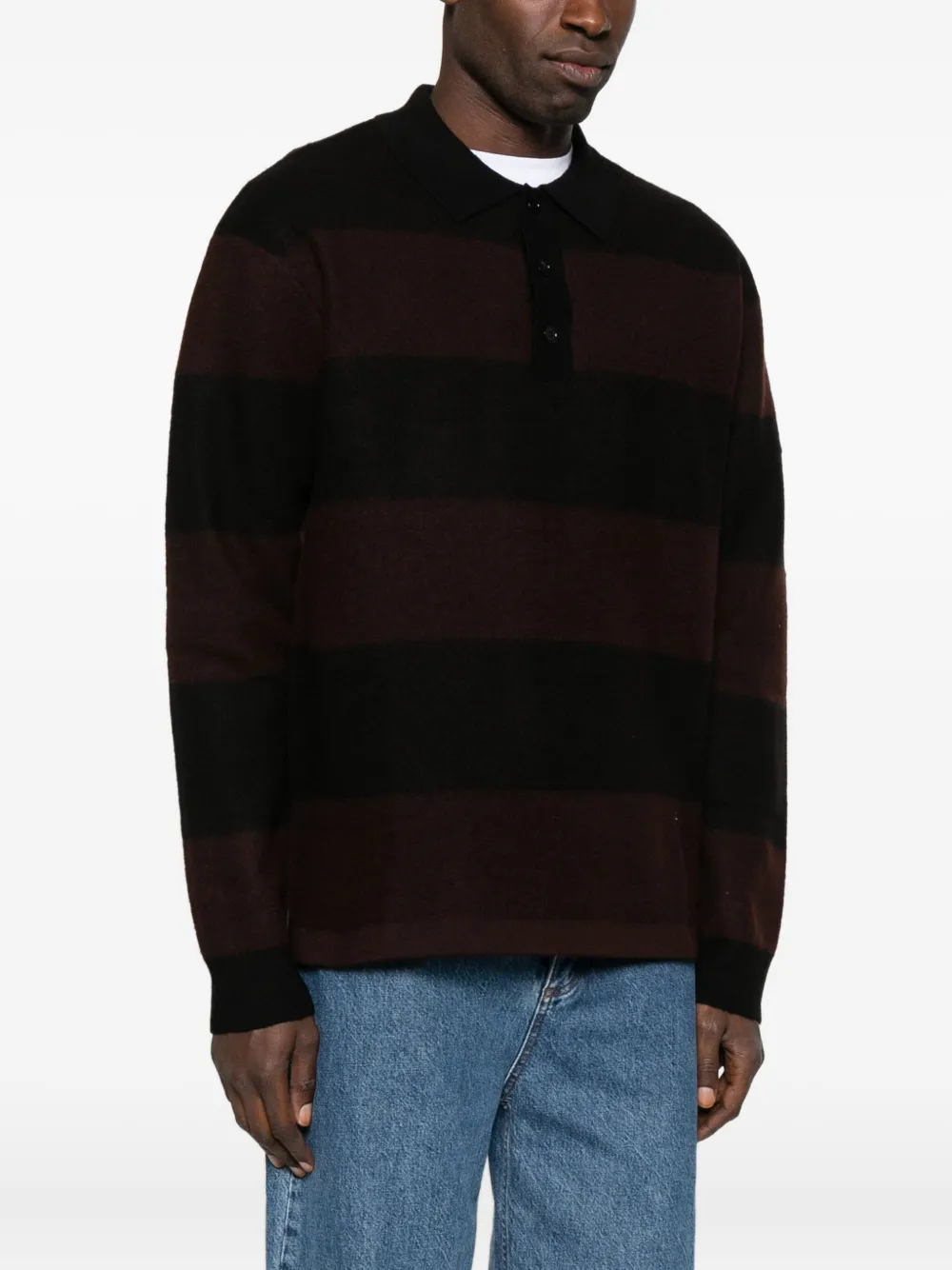 NN07 Gestreept poloshirt Zwart
