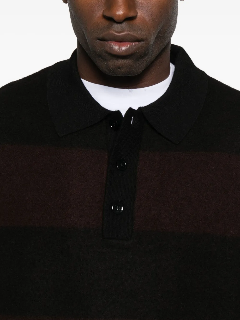 NN07 Gestreept poloshirt Zwart