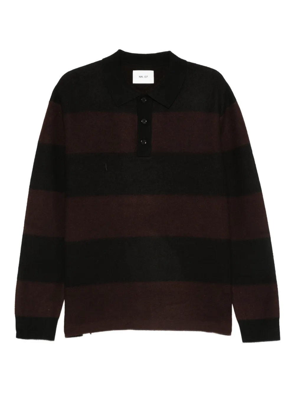 NN07 striped wool polo shirt | Black | Image 1