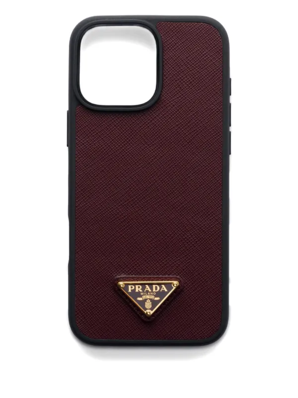 Prada Saffiano Leather iPhone 16 Pro Max Case Red FARFETCH FI