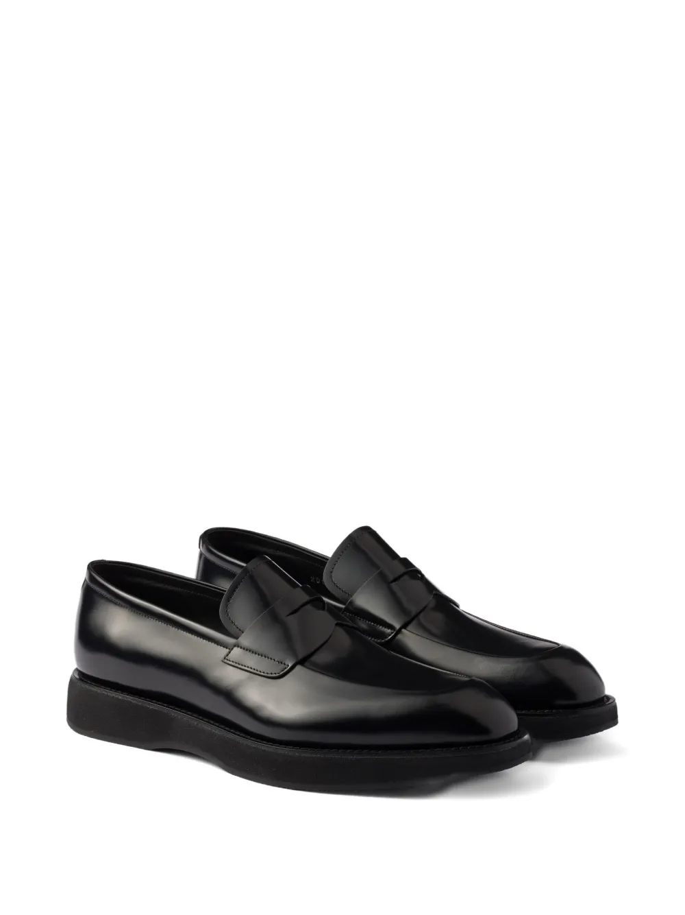 Prada leather penny loafers Black