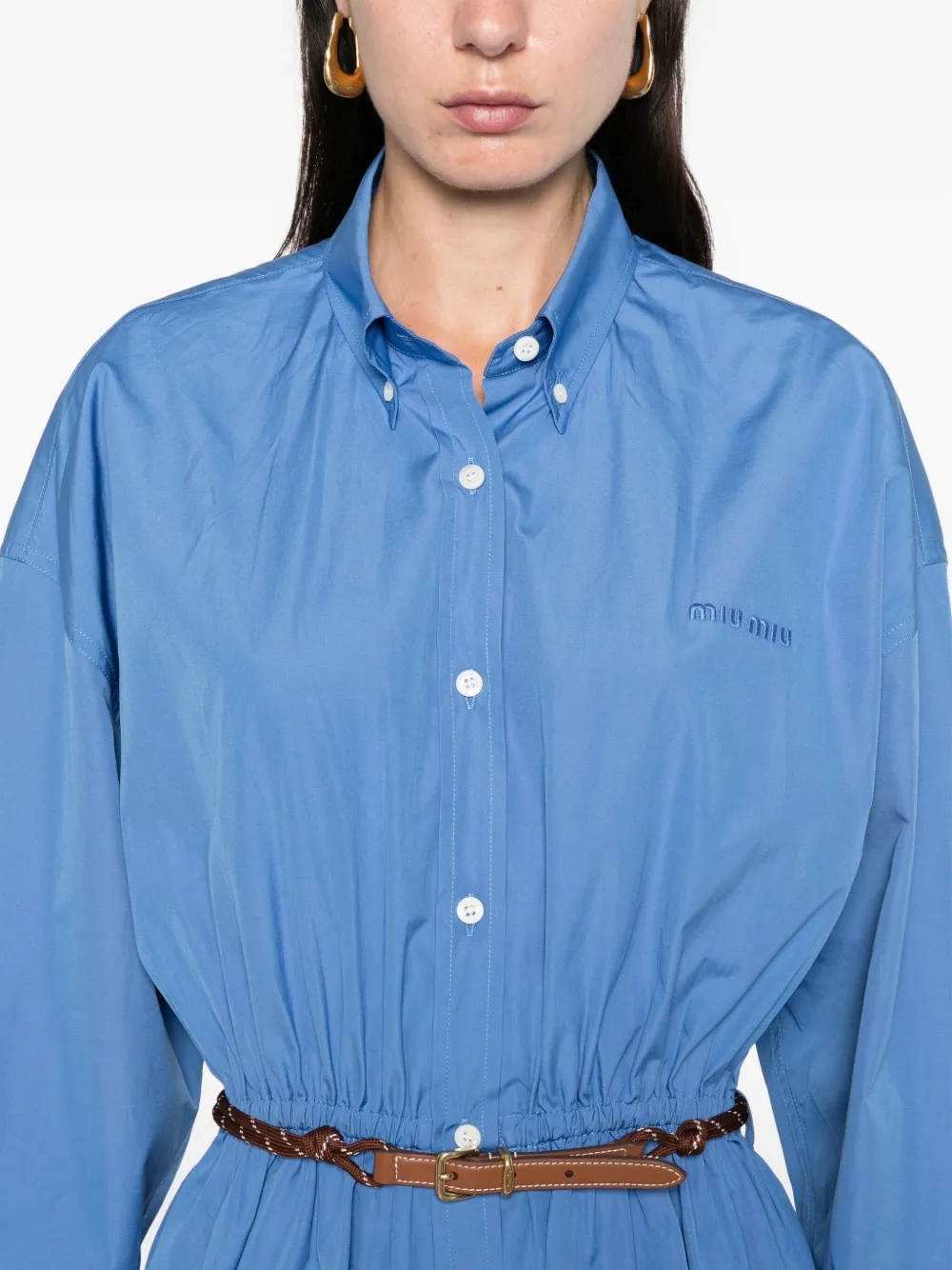 Miu Blousejurk met ceintuur Blauw