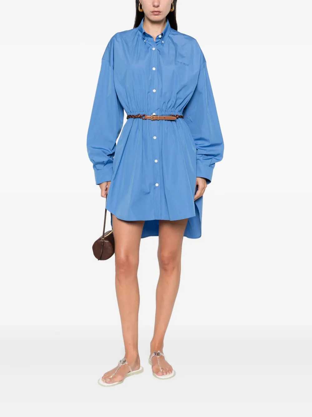 Miu Miu Blousejurk met ceintuur - Blauw