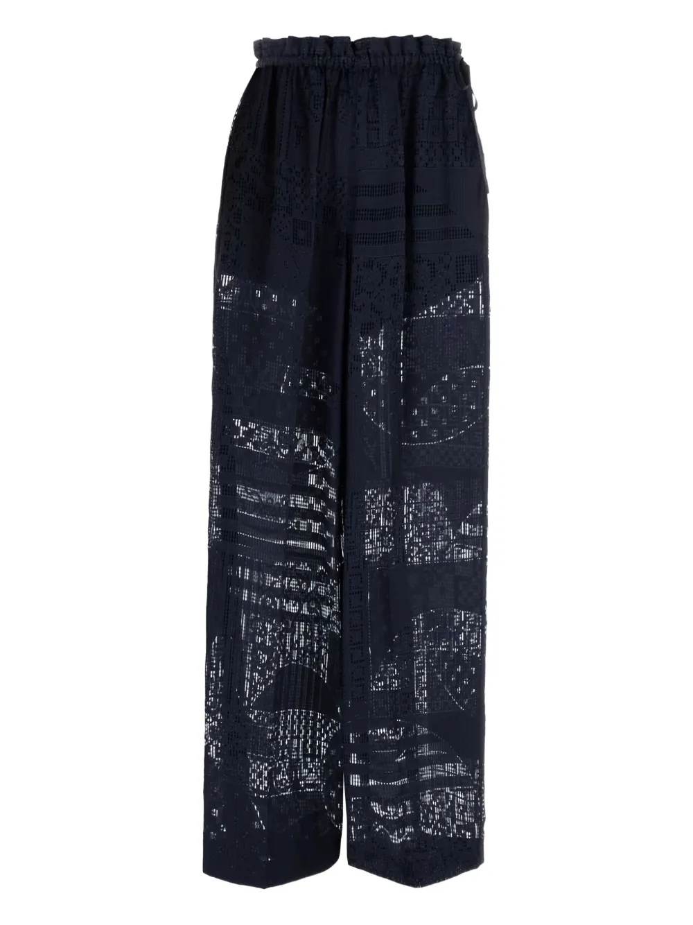 embroidered wide-leg trousers