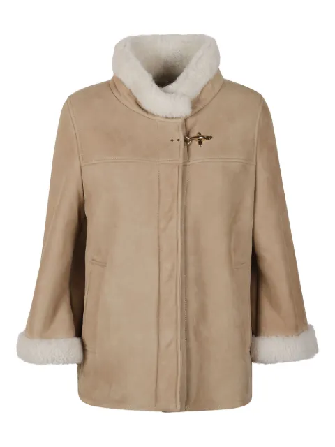Fay shearling-trim coat