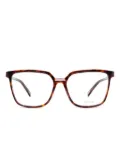 Police square-frame glasses - Brown