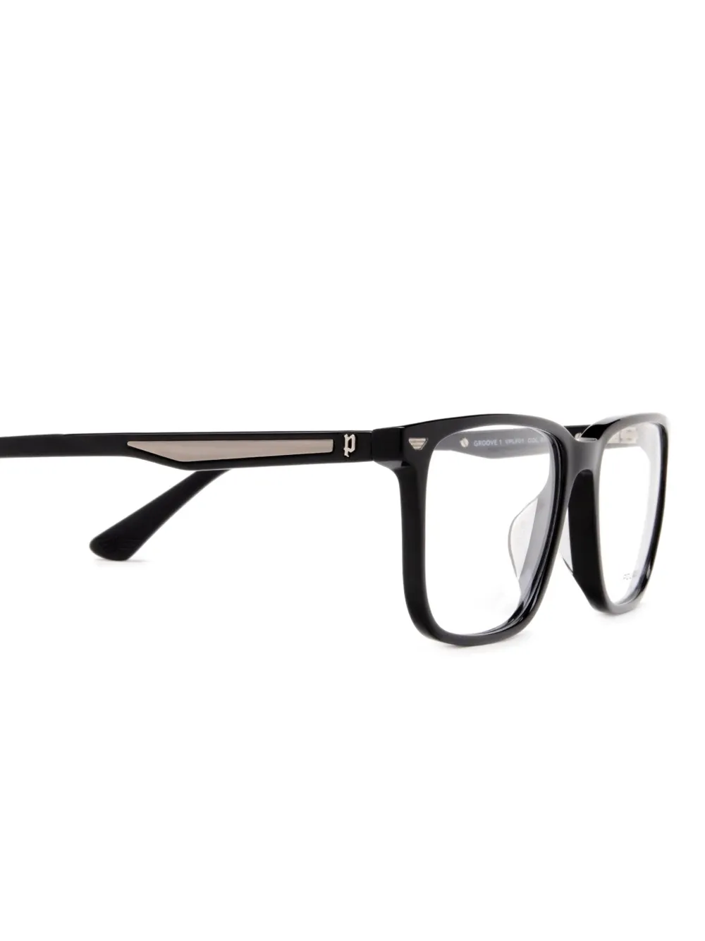  Police Rectangle Acetate Frames - Black 
