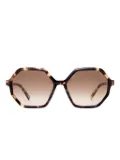 Police Swan 4 geometric-frame sunglasses - Brown