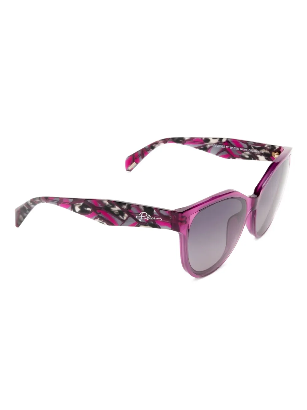 Police Zonnebril met cat-eye montuur met glitters - Roze