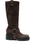 Vic Matie buckle-strap suede boots - Brown