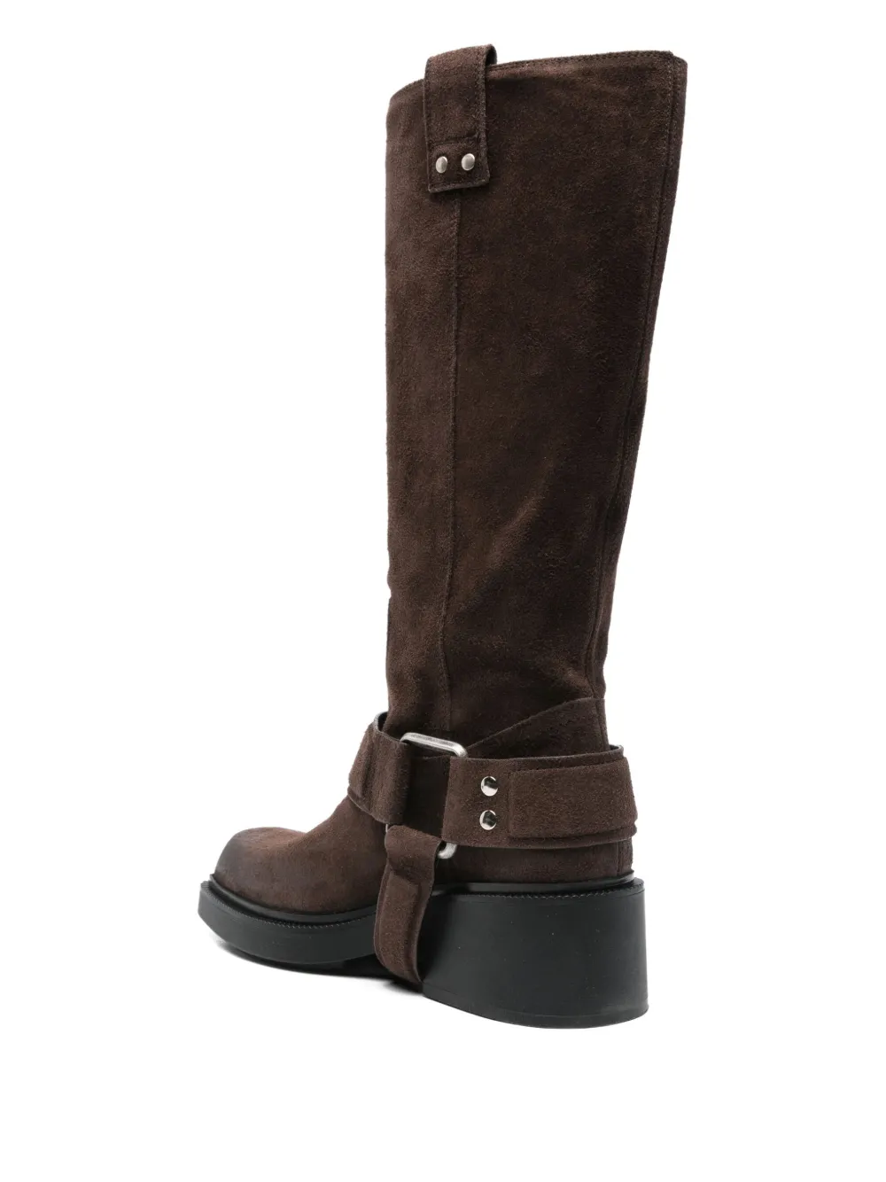 Vic Matie buckle-strap suede boots Brown