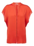 Vince cap-sleeve placket blouse - Red