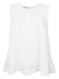 Vince A-line pleated top - White