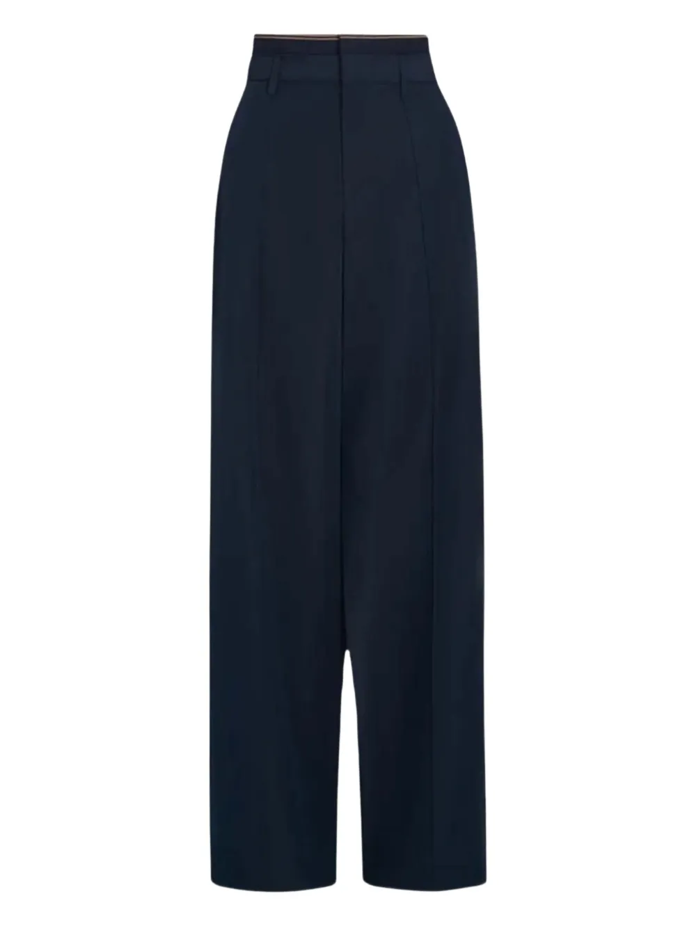 Vince ribbed-trim straight trousers Blauw