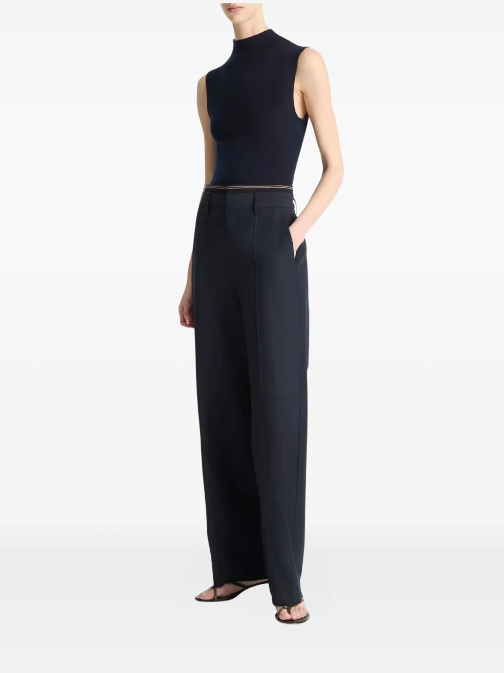 Vince Straight broek met geribbelde afwerking Blauw