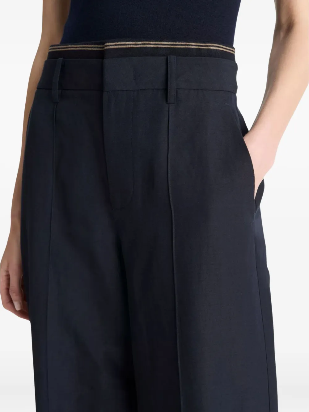 Vince Straight broek met geribbelde afwerking Blauw