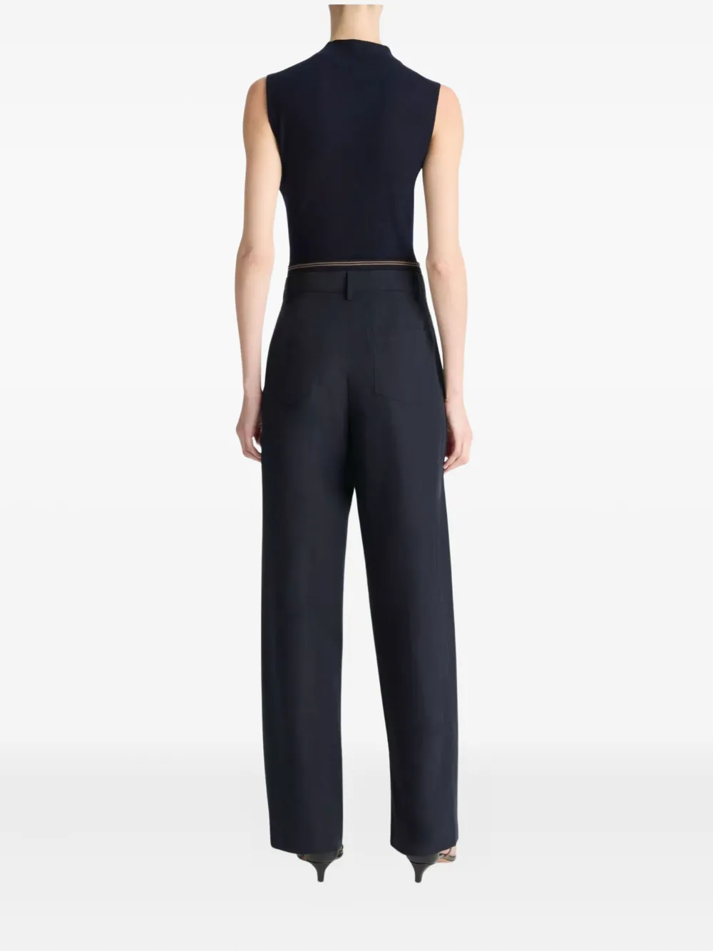 Vince Straight broek met geribbelde afwerking Blauw