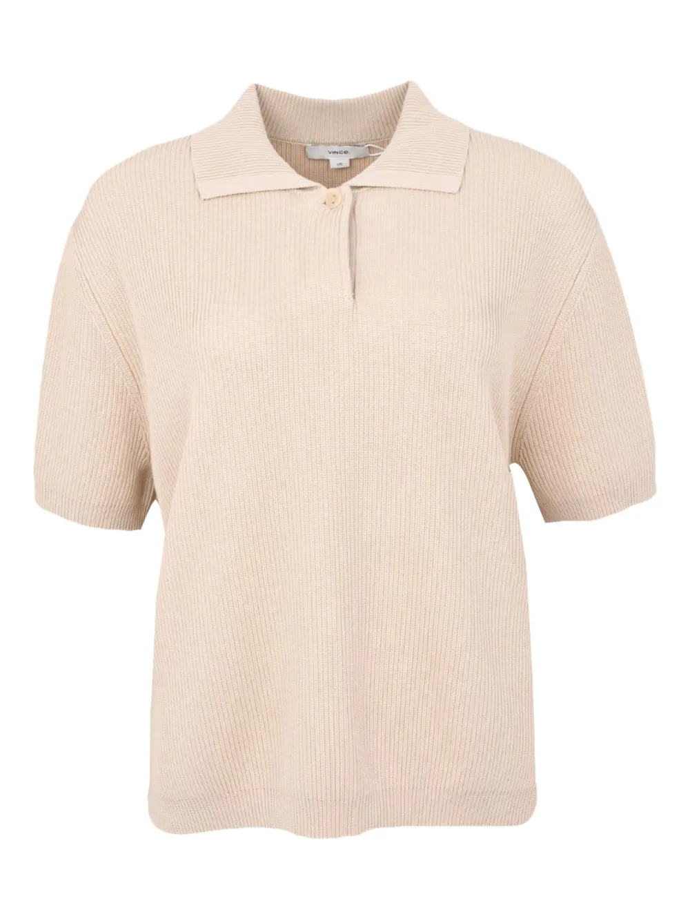 Vince ribbed polo shirt Beige