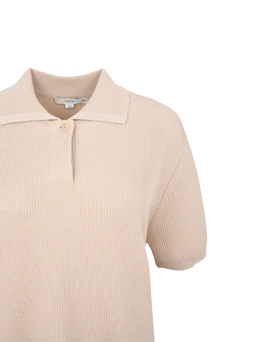 Vince ribbed polo shirt Beige