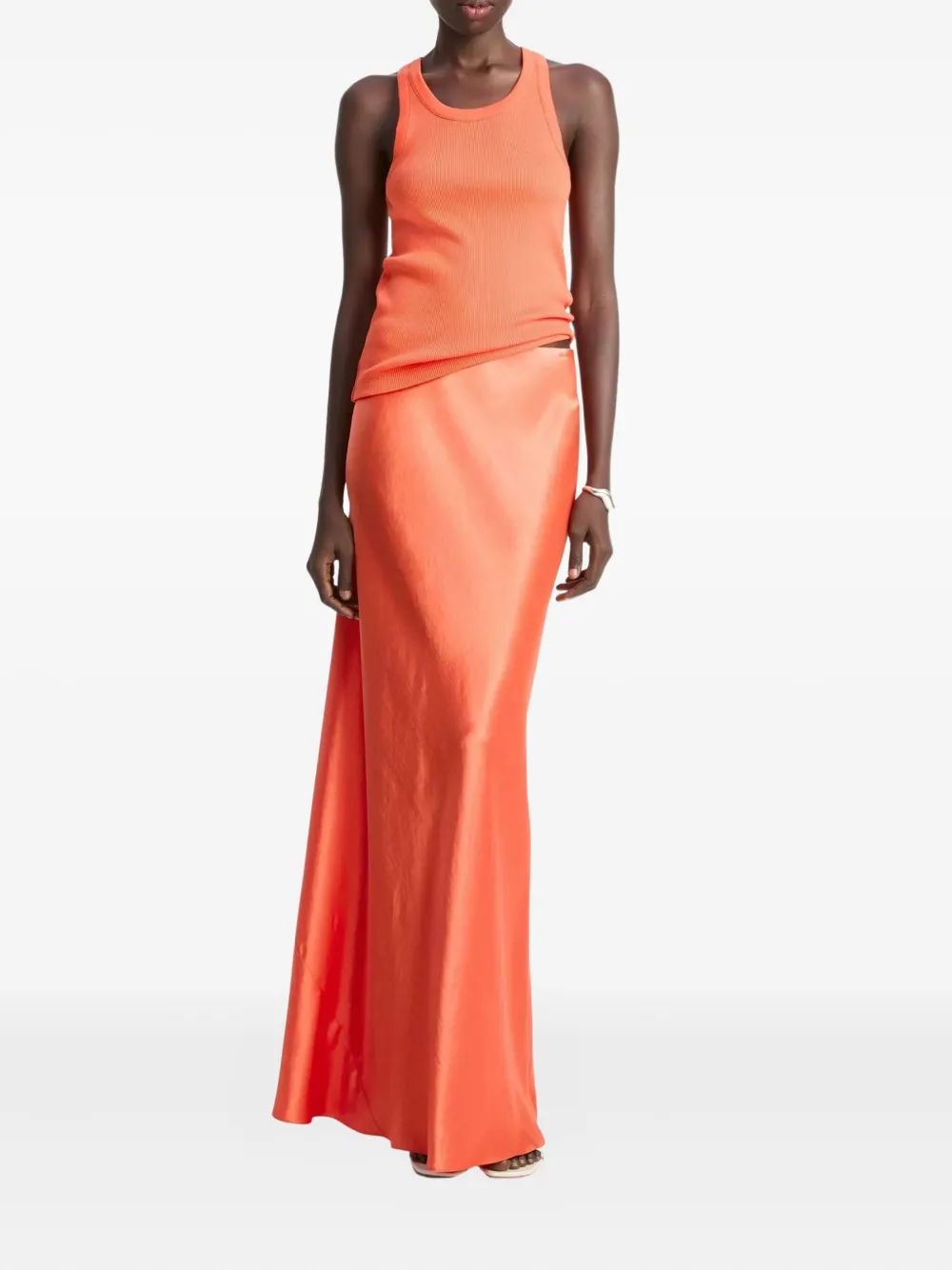 Vince satin bias-cut maxi skirt - Oranje