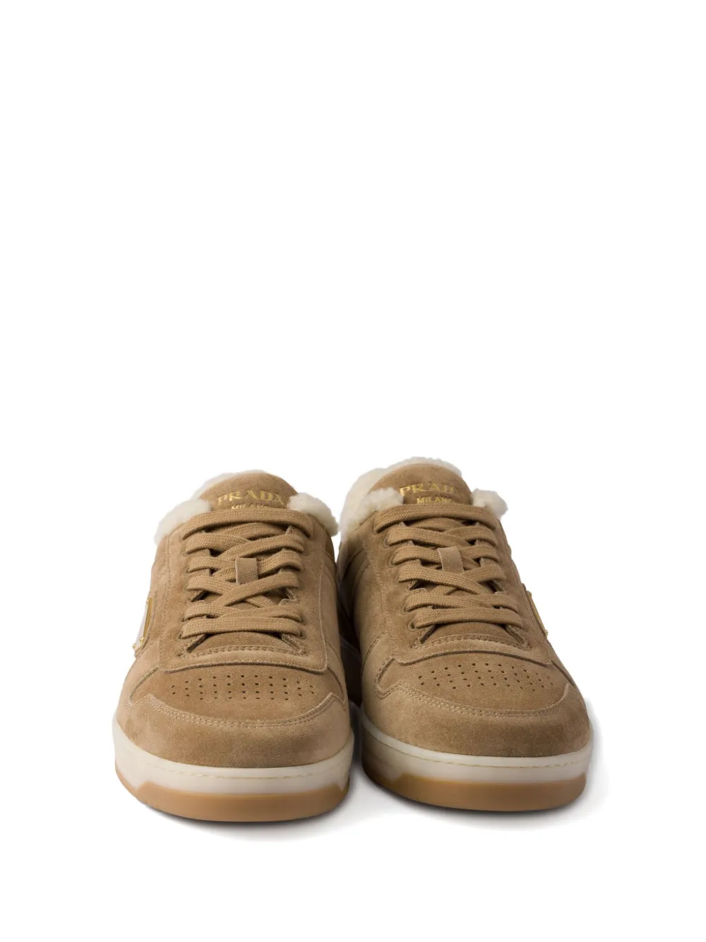Prada Downtown suede sneakers Neutrals