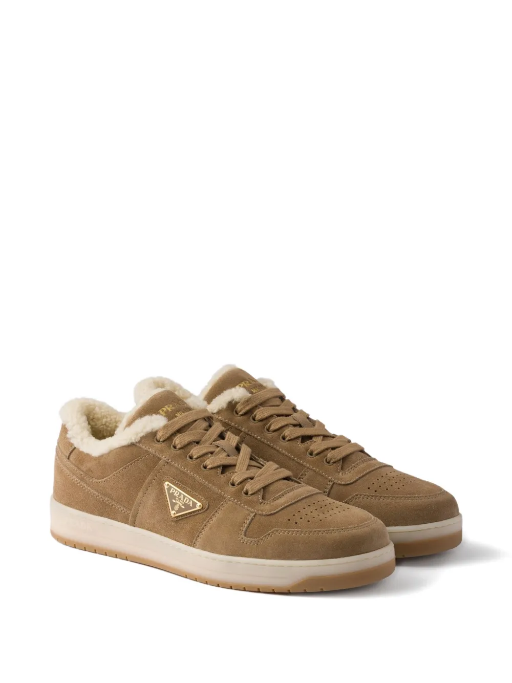 Prada Downtown suede sneakers Neutrals