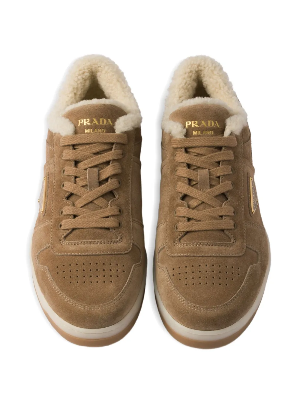Prada Downtown suede sneakers Neutrals