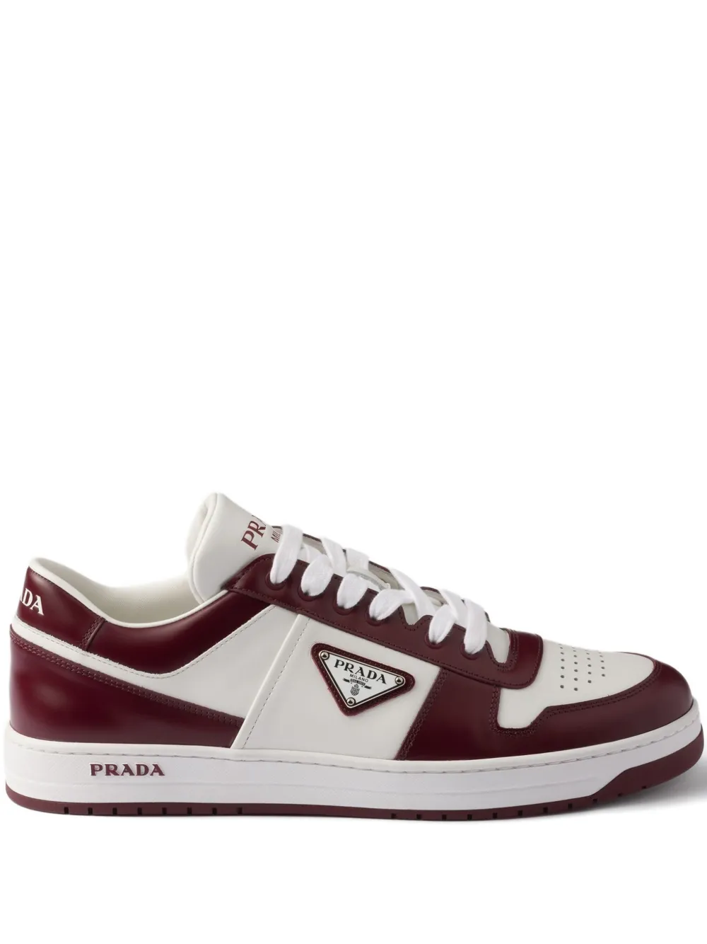 Prada Downtown leren sneakers met vlakken Rood