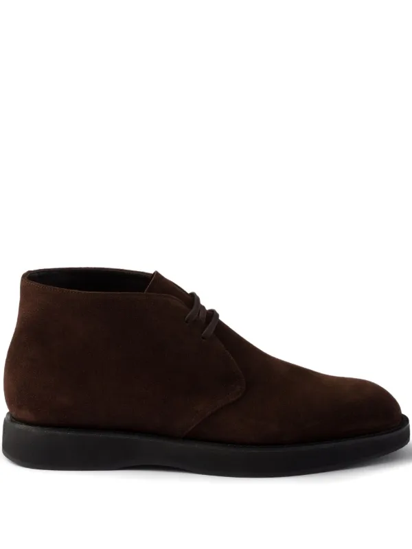 Prada Suede Desert Boots | Brown | FARFETCH