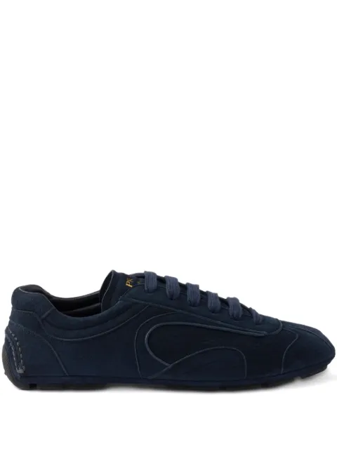 Prada suede lace-up sneakers