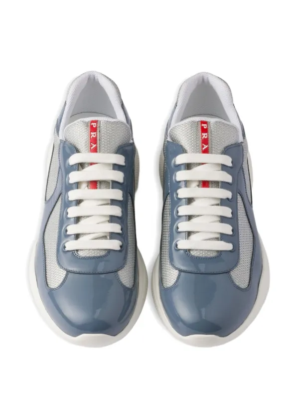 Prada Patent Leather And Technical Fabric America's Cup Sneakers