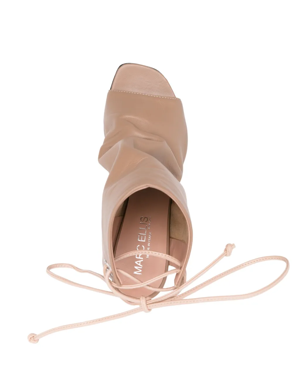 Marc Ellis 85mm leather ankle boots Beige