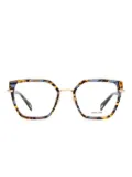 Police geometric-frame glasses - Brown
