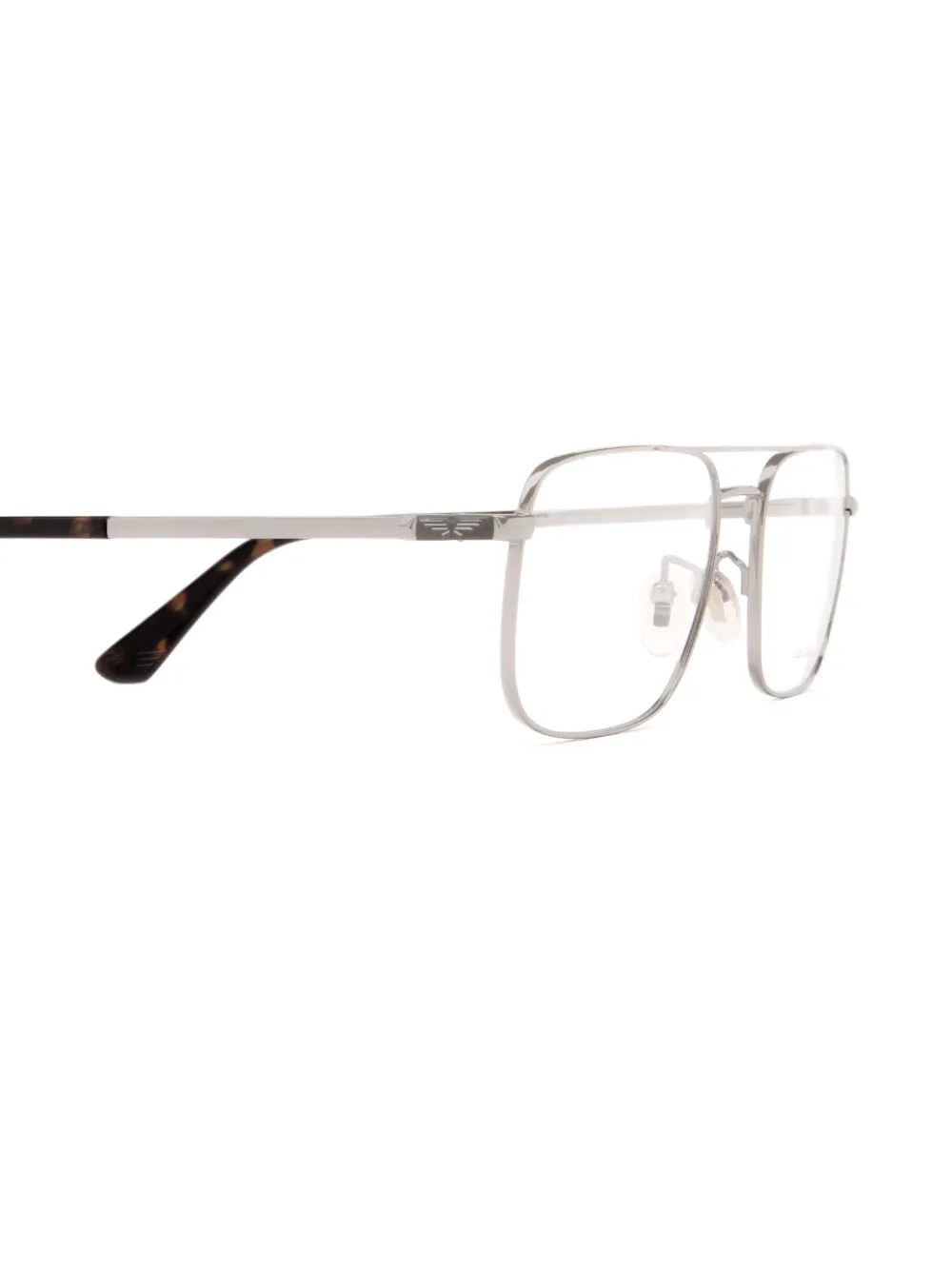  Police Rectangle Metal Frame Glasses - Grey 