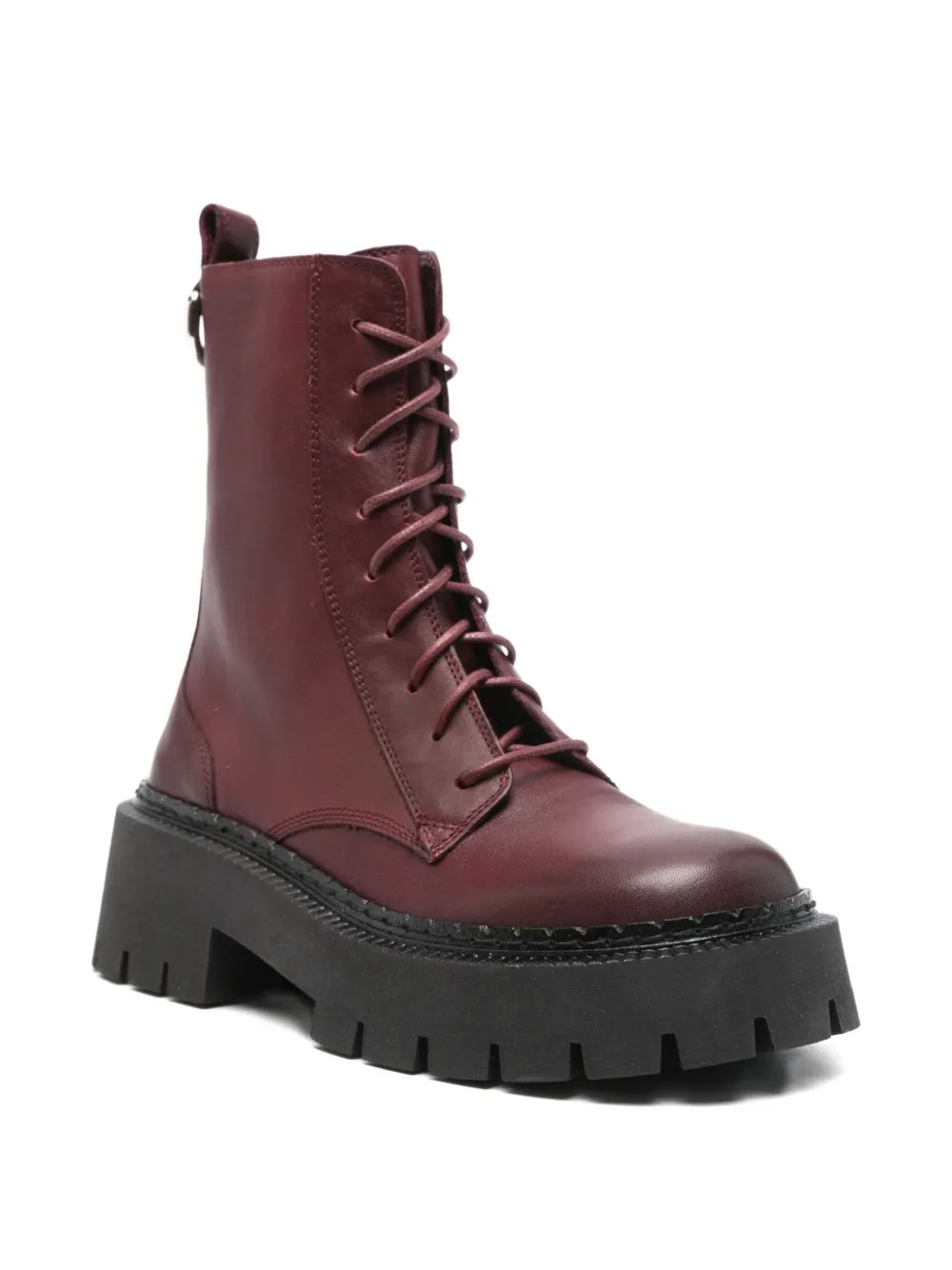 Vic Matie Leather Platform Boots In Brown