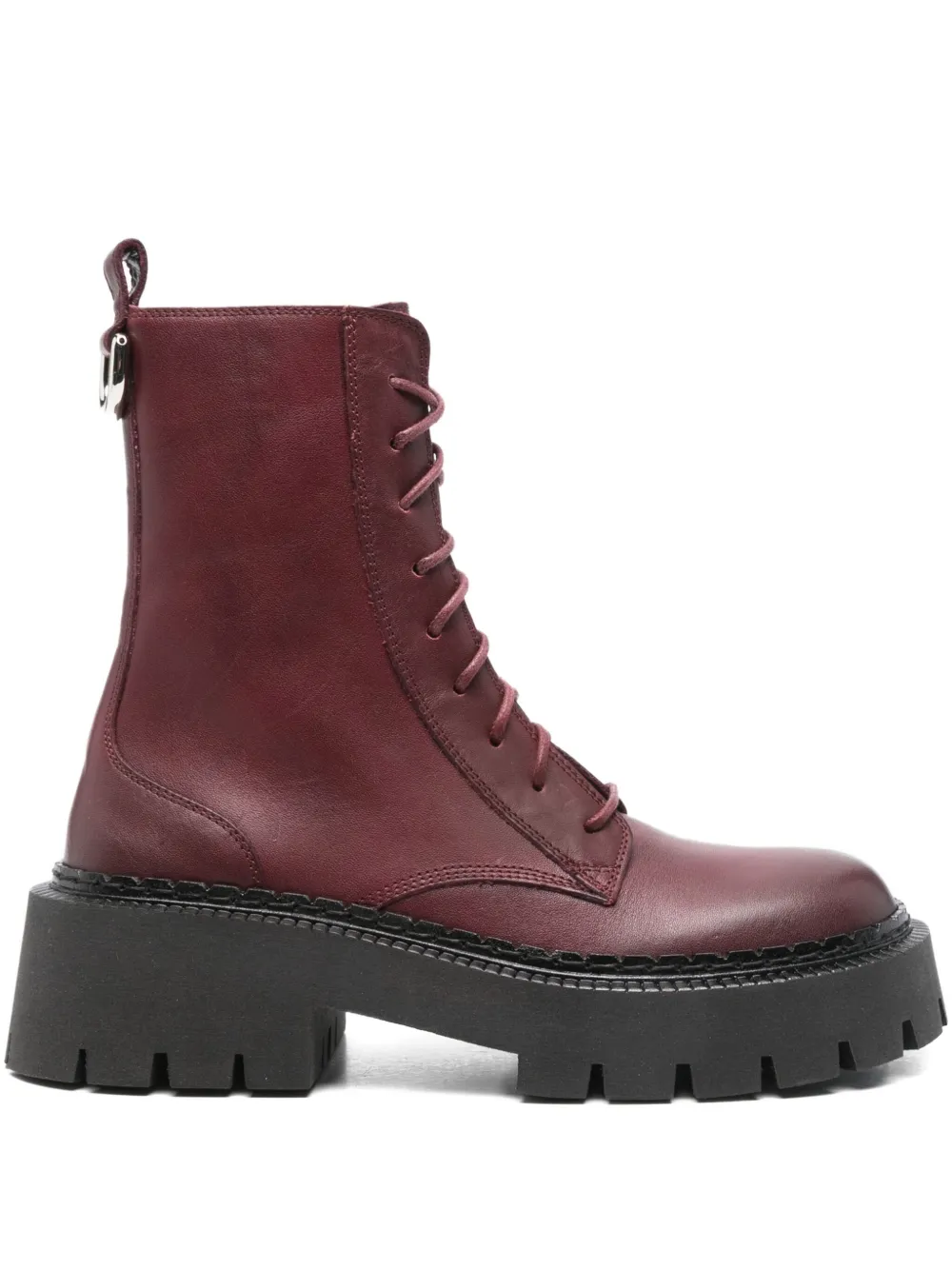 Vic Matie Leather Platform Boots In Brown