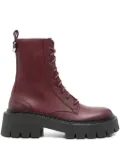 Vic Matie leather platform boots - Purple