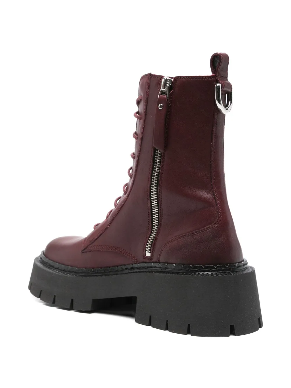 Vic Matie Leather Platform Boots In Brown