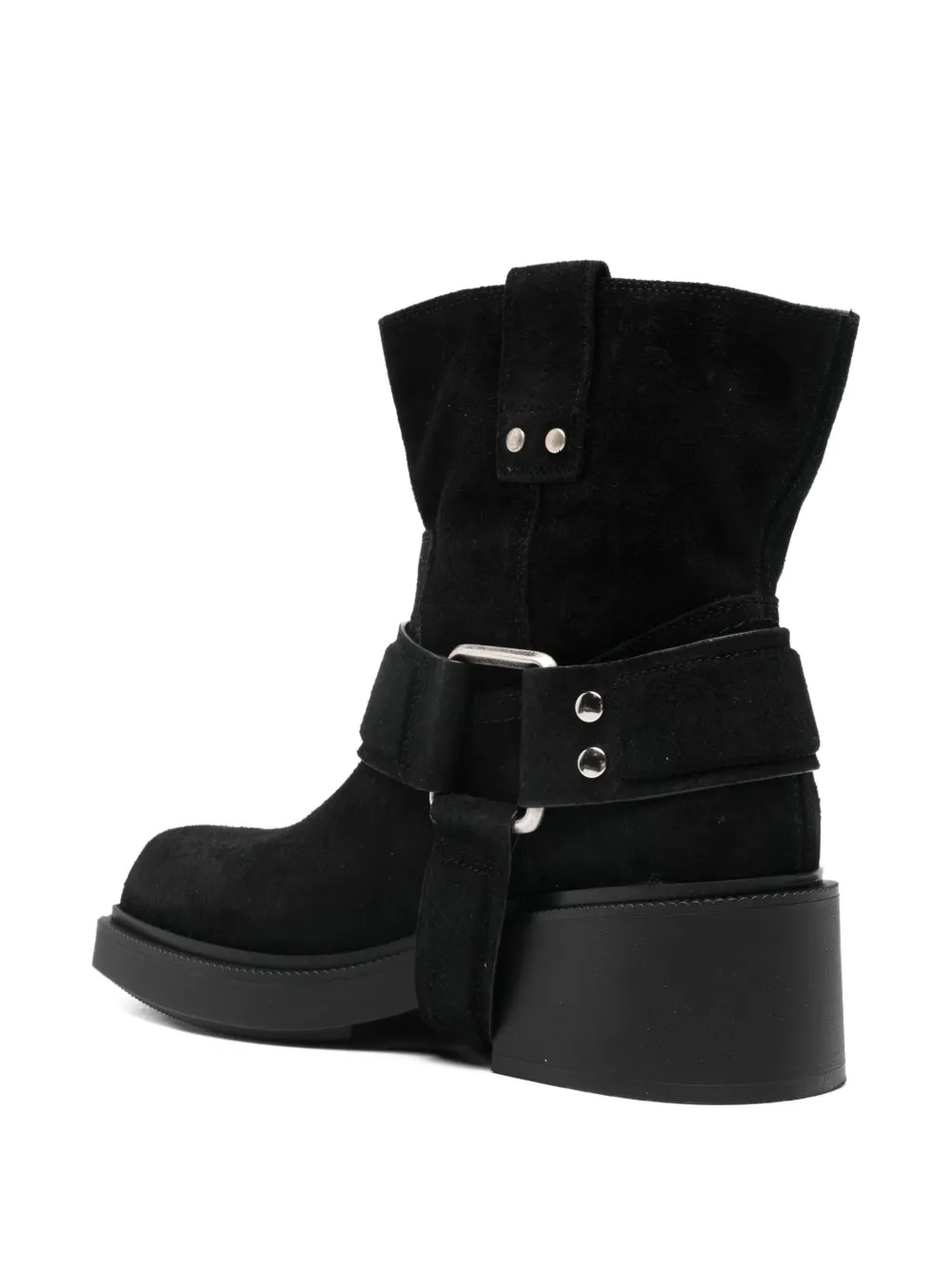 Vic Matie strap-detail biker boots Zwart