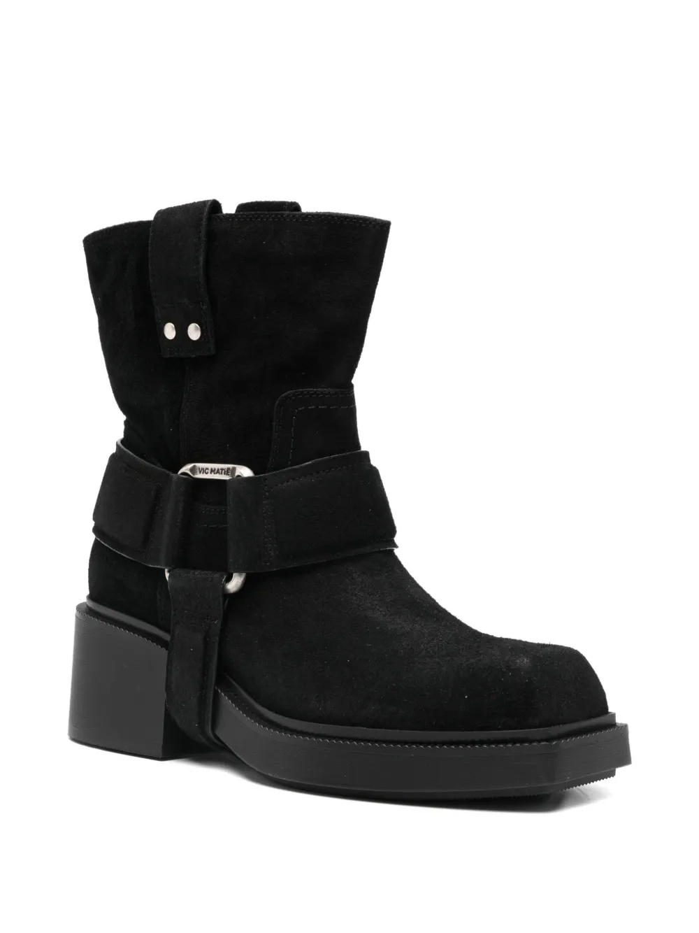 Vic Matie strap-detail biker boots Zwart
